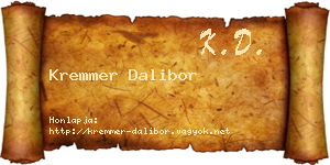 Kremmer Dalibor névjegykártya